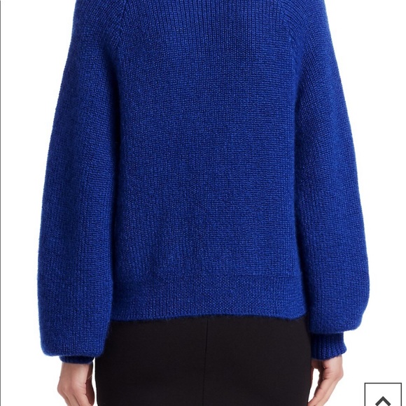 Akris punto alpaca blend boatneck pullover size 2 electric blue color nwt - Picture 5 of 6